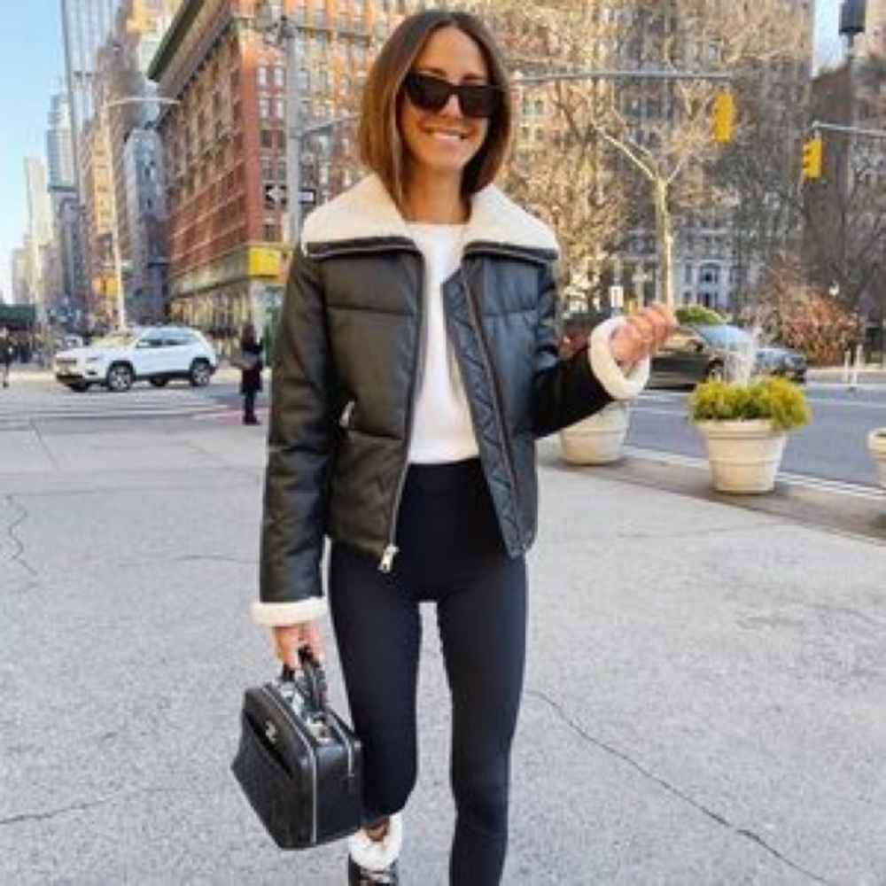 Levis Breanna Faux Leather Sherpa Puffer Jacket
